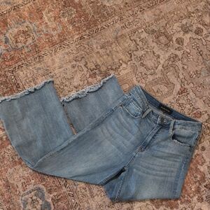 Chic Frayed Hem Blue Jeans